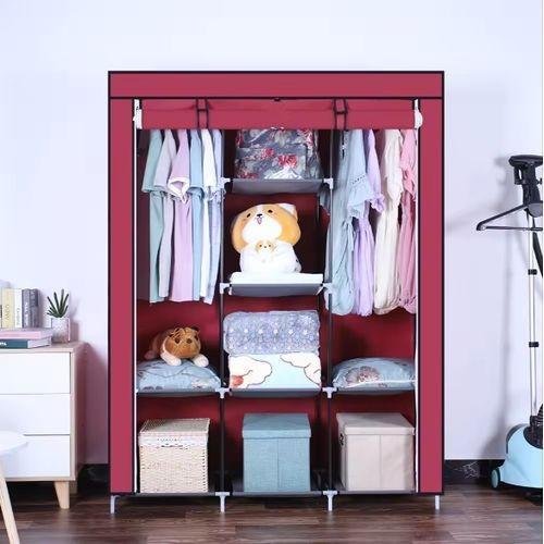 Armoire de Rangement de Vêtements Demontable Grenat - 130x45x175 cm – Image 2