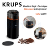 مطحنة قهوة وتوابل كهربائية Krups بقدرة 175 واط وسعة 90 جرام هادئة ومتعددة الاستخدامات - Silent Vortex GX332810 DariTek