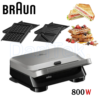 جهاز وافل وصانعة ساندويتش Braun بقوة 800 واط بصفائح غير لاصقة – SnackMaker 5 SM5005