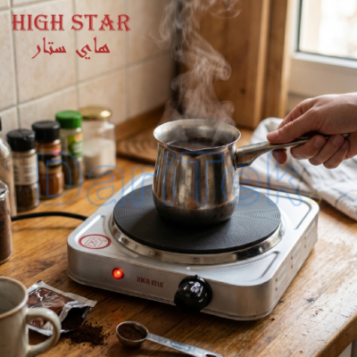 لوحة طهي كهربائية High Star بقوة 1000 واط مع تحكم في درجة الحرارة – HS009 DariTek