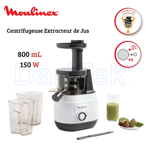 Extracteur De Jus Electrique Moulinex 150 W 800 mL Silencieux avec Fonction Reverse - ZU150110