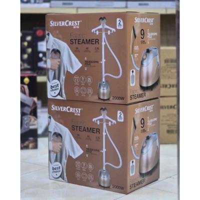مكواة بخار عمودية SilverCrest بقوة 2000 واط و سعة 2.5 لتر مع حامل و علاقة ملابس – GS1702 DariTek