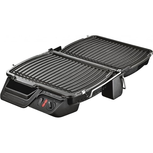 جهاز صنع السندويشات والشواية الكهربائية 3 في 1 Tefal من الفولاذ المقاوم للصدأ بقوة 2000 واط مع فتح بزاوية 180° والتحكم في درجة الحرارة – Compact Grill GC308812 - الصورة 2
