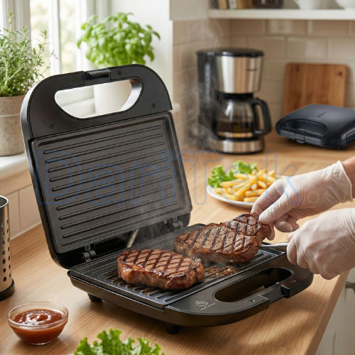 جهاز صنع السندويشات والشواية الكهربائية Multismart بقوة 800 واط مع ألواح غير لاصقة – MS-SW1113 - الصورة 2