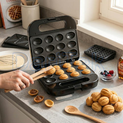 جهاز صنع السندويشات والشواية الكهربائية متعددة الوظائف 5 في 1 Brandmann بقوة 750 واط لتحضير السندويتش، الوافل، الدونات، البان كيك وحلوى المكسرات – BR-SM-004 - الصورة 6