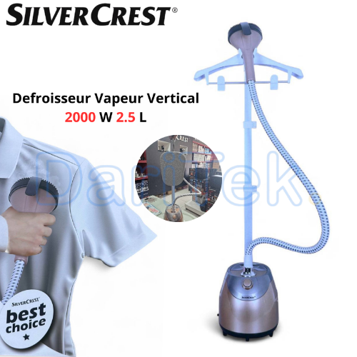 مكواة بخار عمودية SilverCrest بقوة 2000 واط و سعة 2.5 لتر مع حامل و علاقة ملابس – GS1702