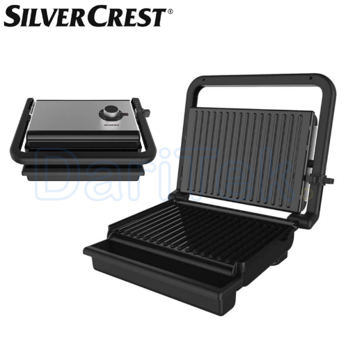 جهاز صنع السندويشات والشواية الكهربائية SilverCrest متعدد الوضعيات بقوة 1200 واط مع التحكم في درجة الحرارة – HRG1101