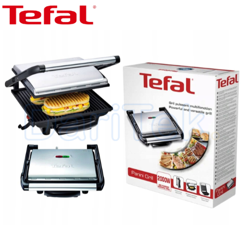 Panineuse et Grill Electrique Tefal 2000 W en Inox - Inicio Grill GC241D12