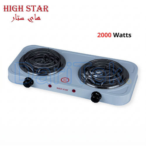 لوحة طهي كهربائية مزدوجة High Star بقوة 2000 واط – HS012