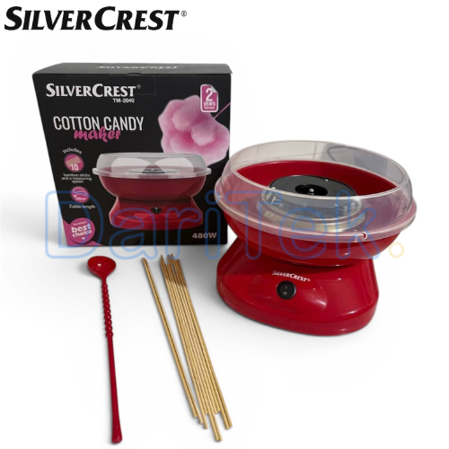 ماكينة غزل البنات SilverCrest بقوة 480 واط مع 10 أعواد وملعقة قياس – TM-2040
