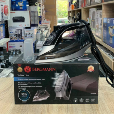 مكواة بخار Bergmann بقوة 3100 واط مع بخار مستمر 50 غ/دقيقة – TexStyle 7 Pro BSI-3600 DariTek