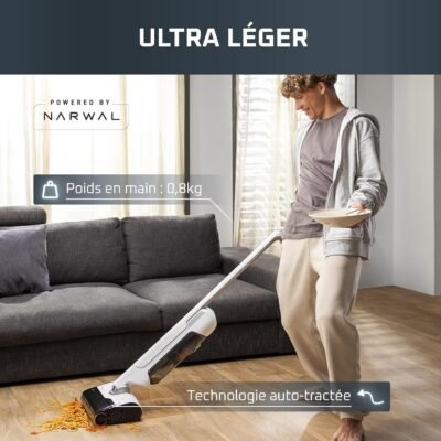 Aspirateur Balai Laveur Rowenta X-Clean 10 Sans Fil Sec Et Humide - 180° Auto-Nettoyage et séchage - GZ7035WO DariTek