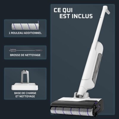 Aspirateur Balai Laveur Rowenta X-Clean 10 Sans Fil Sec Et Humide - 180° Auto-Nettoyage et séchage - GZ7035WO DariTek