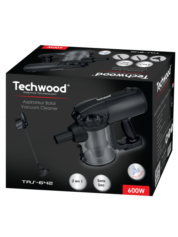 مكنسة 2 في 1 عمودية ويدوية بتقنية التنظيف متعدد الأعاصير 500 مل 600 واط مع 3 ملحقات - Techwood TAS 642 مكنسة 2 في 1 عمودية ويدوية بتقنية التنظيف متعدد الأعاصير 500 مل 600 واط مع 3 ملحقات - Techwood TAS 642 - الصورة 7