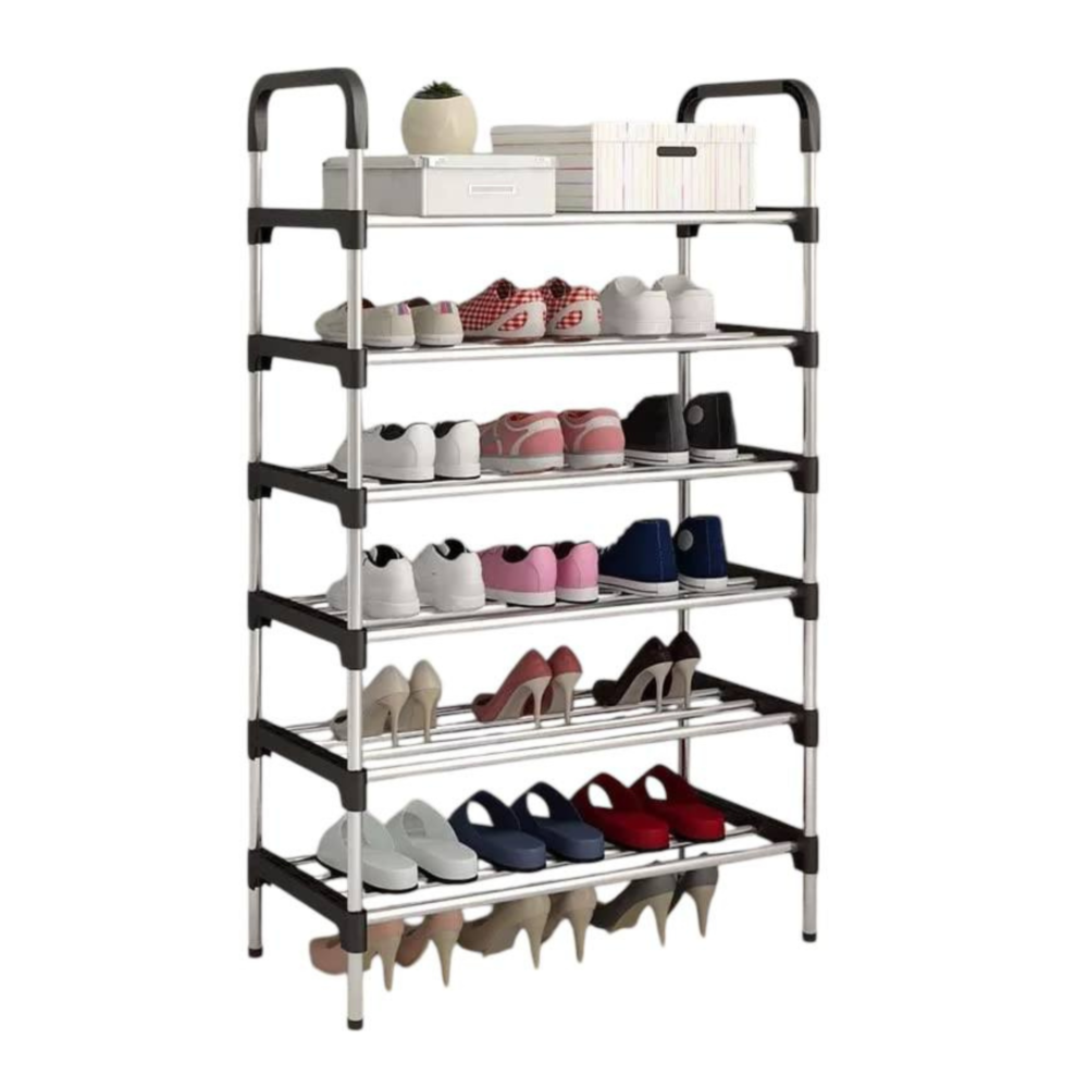 Porte Chaussures 6 Étages Avec Tubes Métalliques