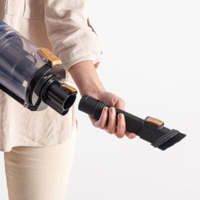 مكنسة Taurus Homeland Ultimate Digital Wash الكهربائية اللاسلكية عمودية ومحمولة يدوياً - 400 واط مع سرعتين - مع ملحقات متضمنة ونظام غسل DariTek