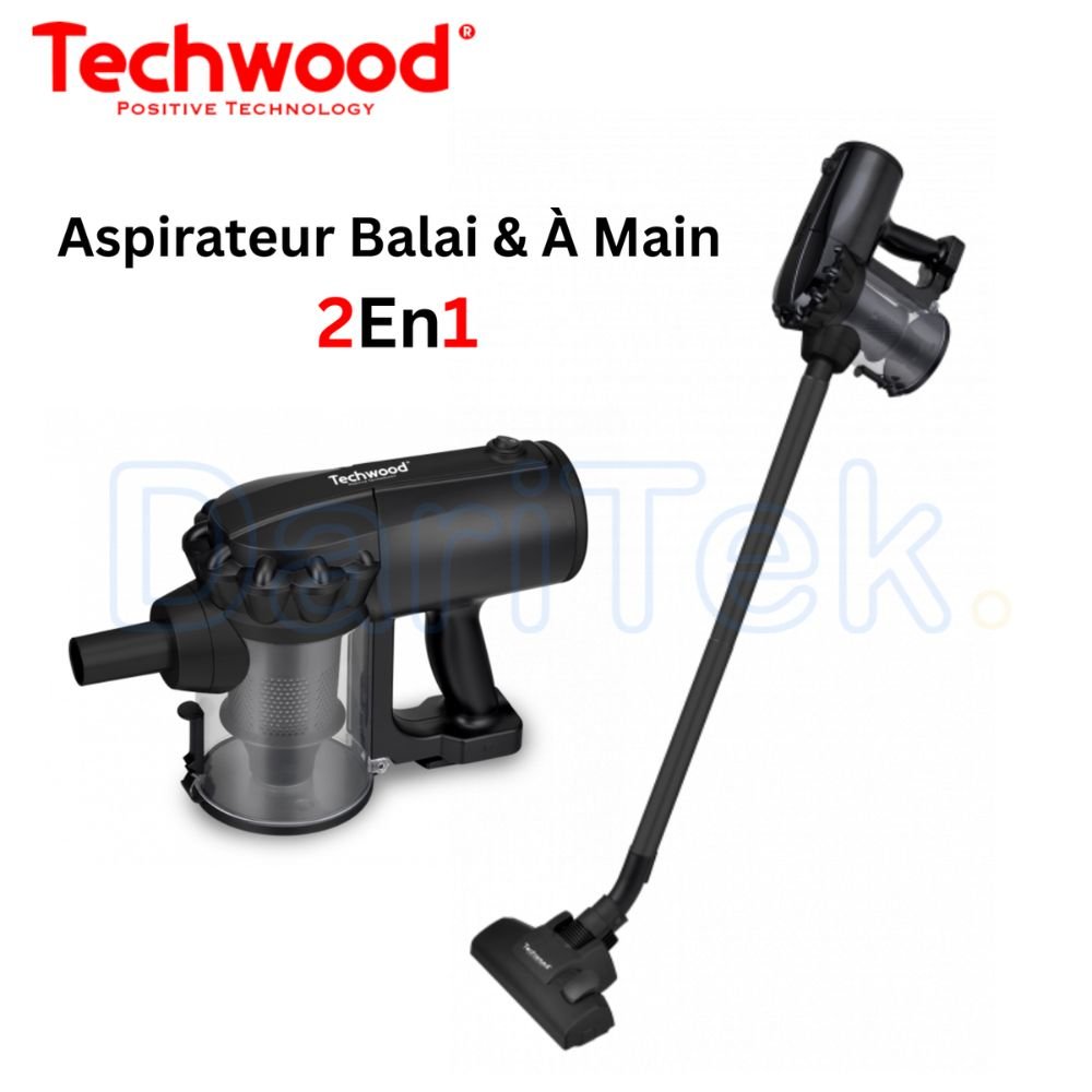 Techwood Aspirateur 2En1 Balai et À Main Multi-Cyclonique 500mL 600W Avec 3 Accessoires - TAS 642