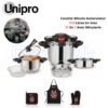 طقم طنجرة ضغط 5 + 7 لتر - 11 في 1 مع مؤقت، كسكاس، قفازات حرارية ومئزر - UniPro UP-CM7+5SSN DariTek