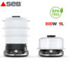 Cuiseur Vapeur Seb Ultracompact 3 Étages 800W 9L avec Minuterie et SANS BPA - VC204800 DariTek