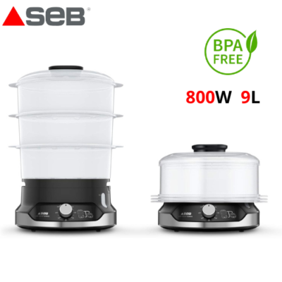 Cuiseur Vapeur Seb Ultracompact 3 Étages 800W 9L avec Minuterie et SANS BPA - VC204800 DariTek