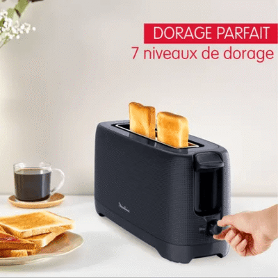 محمصة خبز كهربائية Moulinex بفتحة طويلة وقوة 840-1000 واط مع 7 مستويات للتحميص - Morning LS2M0810 DariTek