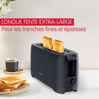 محمصة خبز كهربائية Moulinex بفتحة طويلة وقوة 840-1000 واط مع 7 مستويات للتحميص - Morning LS2M0810 DariTek