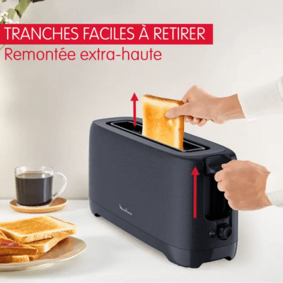 محمصة خبز كهربائية Moulinex بفتحة طويلة وقوة 840-1000 واط مع 7 مستويات للتحميص - Morning LS2M0810 DariTek