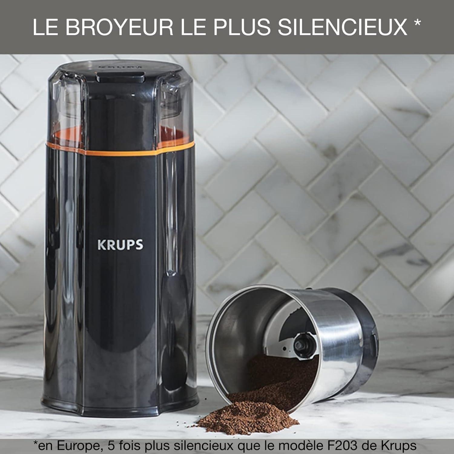 مطحنة قهوة وتوابل كهربائية Krups بقدرة 175 واط وسعة 90 جرام هادئة ومتعددة الاستخدامات - Silent Vortex GX332810 مطحنة قهوة وتوابل كهربائية Krups بقدرة 175 واط وسعة 90 جرام هادئة ومتعددة الاستخدامات - Silent Vortex GX332810 - الصورة 6