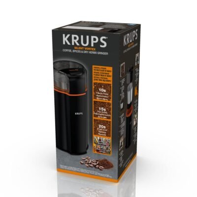 مطحنة قهوة وتوابل كهربائية Krups بقدرة 175 واط وسعة 90 جرام هادئة ومتعددة الاستخدامات - Silent Vortex GX332810 مطحنة قهوة وتوابل كهربائية Krups بقدرة 175 واط وسعة 90 جرام هادئة ومتعددة الاستخدامات - Silent Vortex GX332810 DariTek