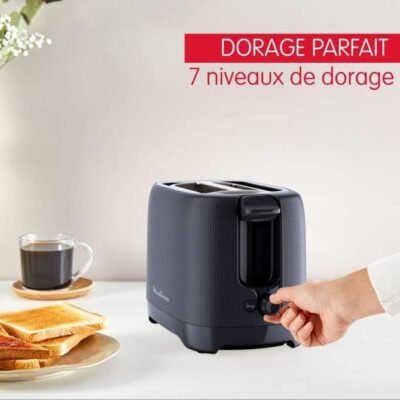 محمصة خبز كهربائية Moulinex بفتحتين بقوة 850 واط مع 7 مستويات تحميص – Morning Toaster LT2M0810 DariTek