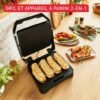 جهاز صنع السندويشات وشواية اللحم 2 في 1 متعددة الوظائف Tefal بقوة 2000 واط مع منظم حرارة قابل للتعديل وألواح غير لاصقة – Inicio Adjust Grill GC272D10 DariTek