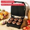 جهاز صنع السندويشات وشواية اللحم 2 في 1 متعددة الوظائف Tefal بقوة 2000 واط مع منظم حرارة قابل للتعديل وألواح غير لاصقة – Inicio Adjust Grill GC272D10 DariTek