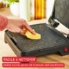 جهاز صنع السندويشات وشواية اللحم 2 في 1 متعددة الوظائف Tefal بقوة 2000 واط مع منظم حرارة قابل للتعديل وألواح غير لاصقة – Inicio Adjust Grill GC272D10 DariTek