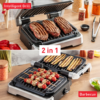 Panineuse Grill À Viande Électrique Tefal 2En1 - 2100W Ouverture 180° avec 09 Programmes et Système de Cuisson Automatique - OptiGrill GC772D10 DariTek