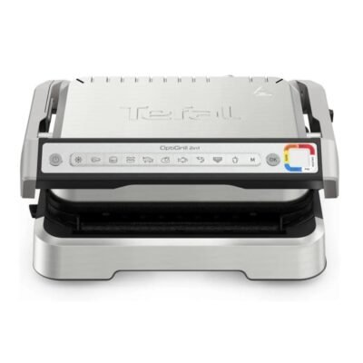 Panineuse Grill À Viande Électrique Tefal 2En1 - 2100W Ouverture 180° avec 09 Programmes et Système de Cuisson Automatique - OptiGrill GC772D10 DariTek