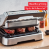 Panineuse Grill À Viande Électrique Tefal 2En1 - 2100W Ouverture 180° avec 09 Programmes et Système de Cuisson Automatique - OptiGrill GC772D10 DariTek