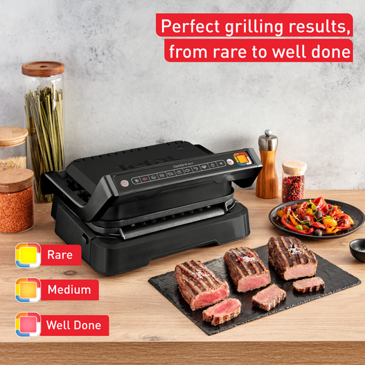 جهاز الشواء الكهربائي 2 في 1 Tefal لتحضير السندويشات و اللحوم بقوة 2100 واط مع فتح 180° و 09 برامج و نظام طهي تلقائي – OptiGrill GC772810 جهاز الشواء الكهربائي 2 في 1 Tefal لتحضير السندويشات و اللحوم بقوة 2100 واط مع فتح 180° و 09 برامج و نظام طهي تلقائي – OptiGrill GC772810 - الصورة 5