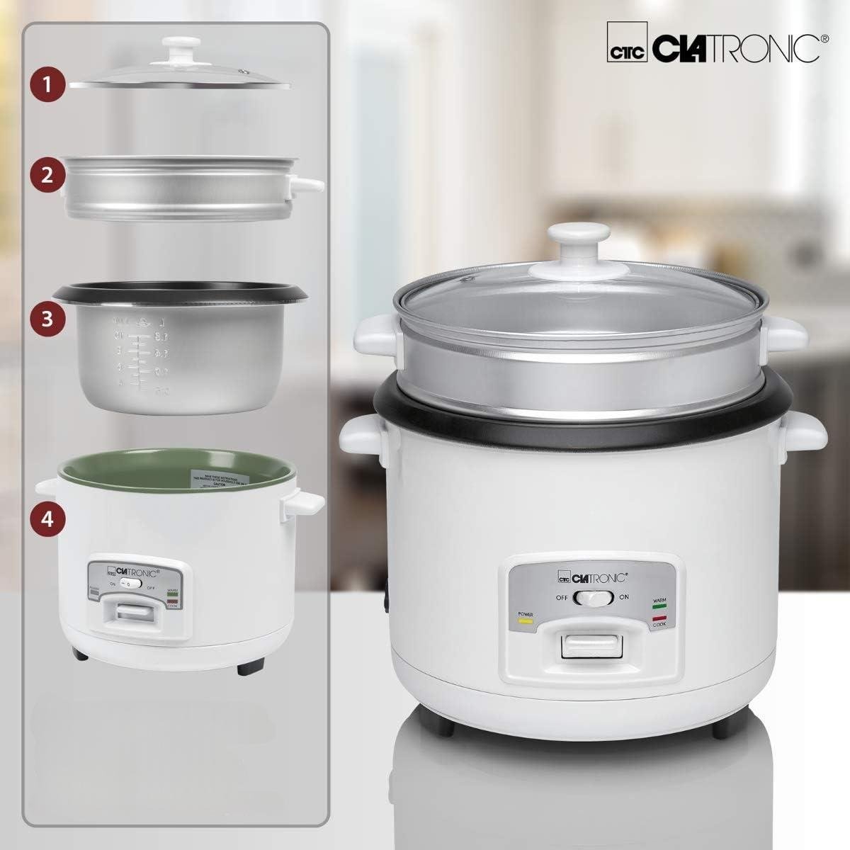 طباخة الأرز بالبخار 2 في 1 Clatronic بسعة 2.5 لتر وقوة 700 واط مع طلاء غير لاصق وسلة تبخير من الألومنيوم – RK 3566 طباخة الأرز بالبخار 2 في 1 Clatronic بسعة 2.5 لتر وقوة 700 واط مع طلاء غير لاصق وسلة تبخير من الألومنيوم – RK 3566 - الصورة 3
