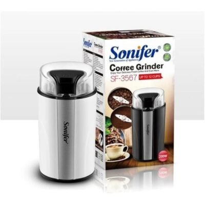 مطحنة قهوة وتوابل كهربائية Sonifer بقوة 200 واط وسعة 50 غرام مع شفرات من الإينوكس - SF-3567 DariTek