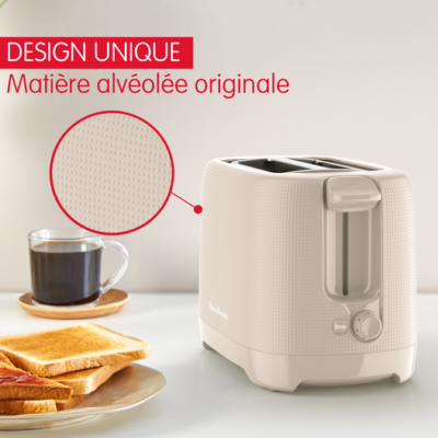 Grille Pain Electrique Moulinex Double Fentes 850W avec 7 Niveaux de Dorage - Morning LT2MOB10 DariTek