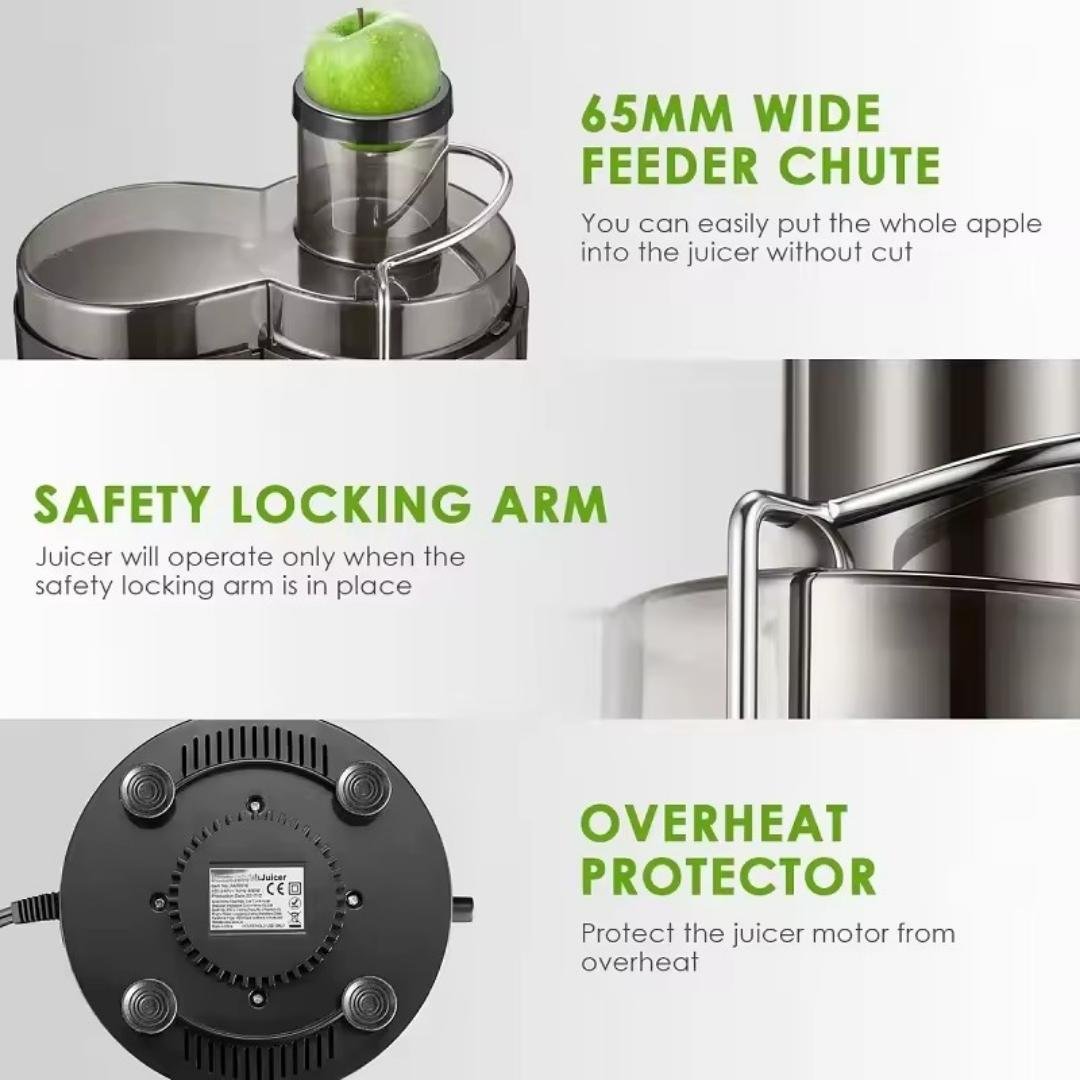 عصّارة كهربائية Matrix من الفولاذ المقاوم للصدأ بقوة 400 واط وسعة 600 مل مع سرعتين – MX-172 - الصورة 4