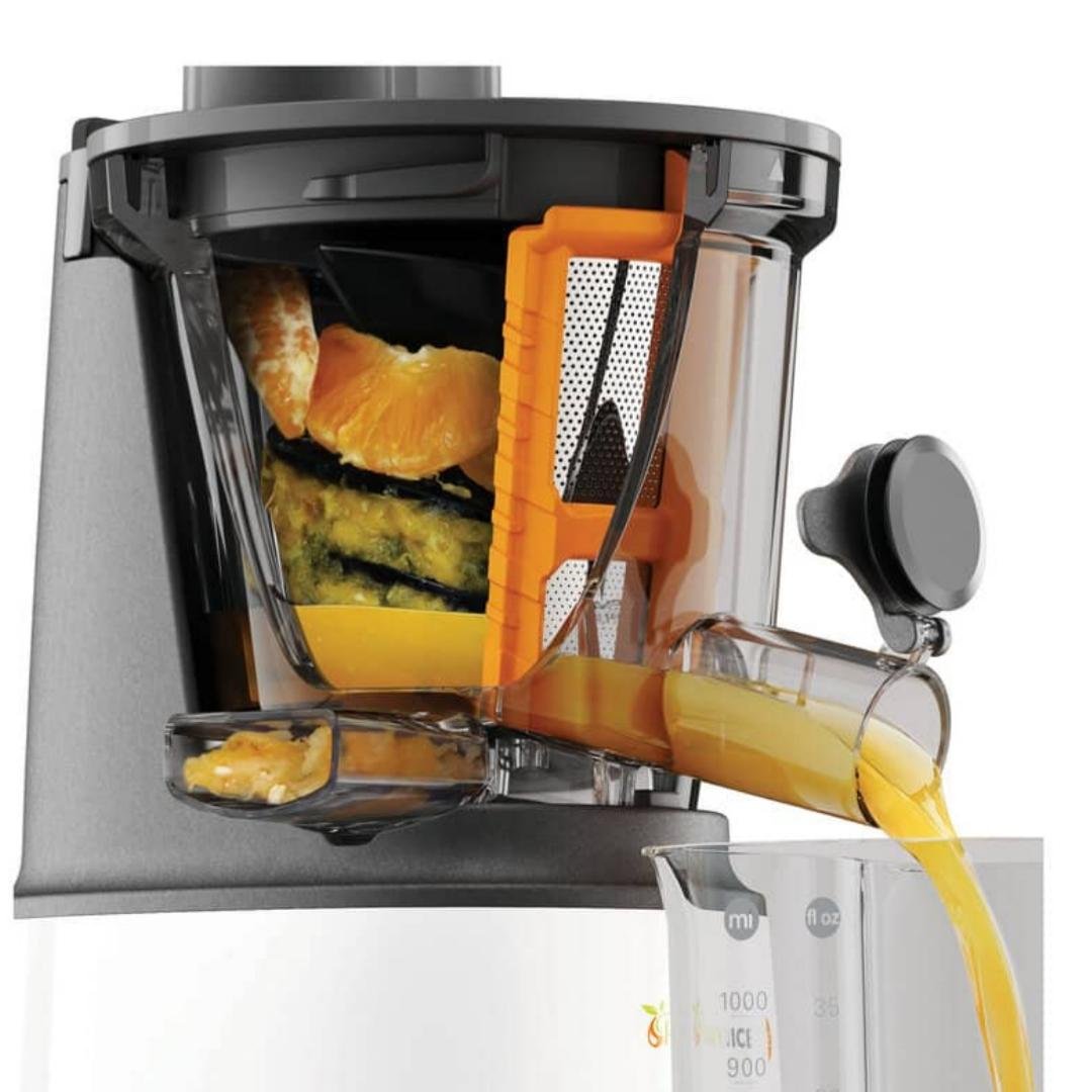 عصّارة استخلاص العصير الكهربائية Kenwood بقوة 140 واط وسعة 1 لتر مع وظيفة العكس (Reverse) – Pure Juice One JMP40OWH - الصورة 4