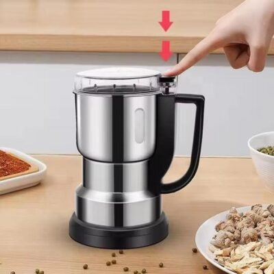 مطحنة قهوة وتوابل كهربائية Slivers Criest من الإينوكس بقوة 300 واط مع غطاء شفاف ومقبض - SC-8200-M DariTek