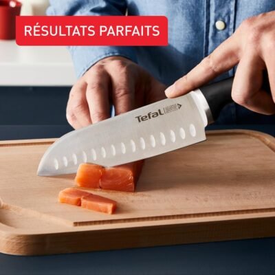 Bloc de Couteaux de Cuisine Tefal 11 Pièces avec Bloc en Bois et Lames en Inox Allemand Ultra Tranchant - Ice Force K232SA14 DariTek