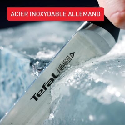 Bloc de Couteaux de Cuisine Tefal 11 Pièces avec Bloc en Bois et Lames en Inox Allemand Ultra Tranchant - Ice Force K232SA14 DariTek