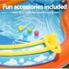 Piscine et Toboggan Gonflable Volcan Bestway - 2.65m x 2.65m x 1.04m - Centre de Jeu Pour Enfants - 53069
