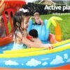 Piscine et Toboggan Gonflable Volcan Bestway - 2.65m x 2.65m x 1.04m - Centre de Jeu Pour Enfants - 53069