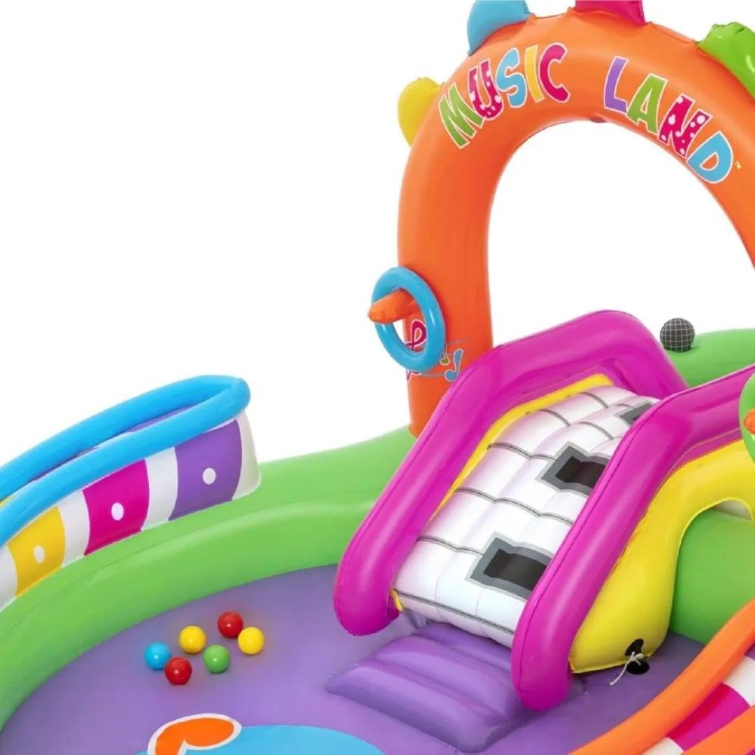 مسبح ومنزلق مائي قابل للنفخ للأطفال - SING ‘N SPLASH Bestway 53117 Bestway Toboggan et Piscine Aquatique Gonflable 295 x 190 x 137 cm - SING N SPLASH 53117