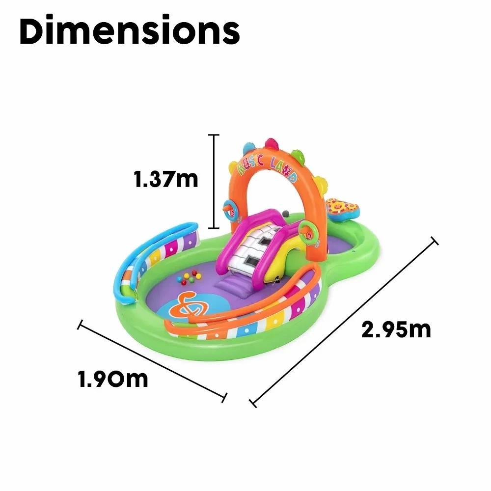 مسبح ومنزلق مائي قابل للنفخ للأطفال - SING ‘N SPLASH Bestway 53117 Bestway Toboggan et Piscine Aquatique Gonflable 295 x 190 x 137 cm - SING N SPLASH 53117