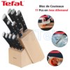 Bloc de Couteaux de Cuisine Tefal Ice Force 11 Pièces avec Bloc en Bois et Lames en Inox Allemand Ultra Tranchant - K232SA14